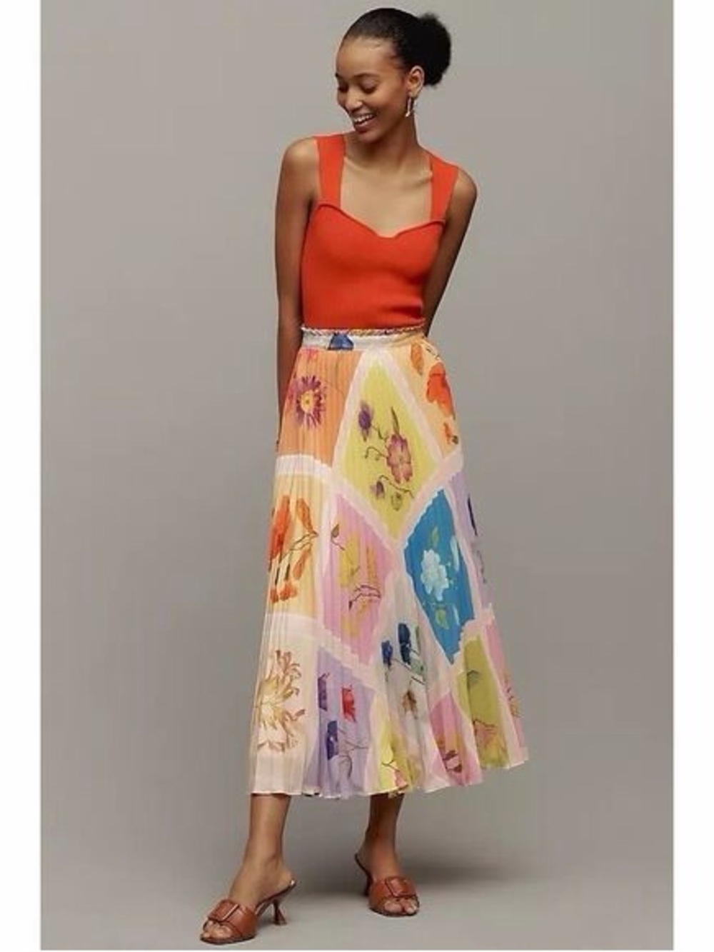 Anthropologie Maeve the Isobel Silken Pleated Skirt NWOT